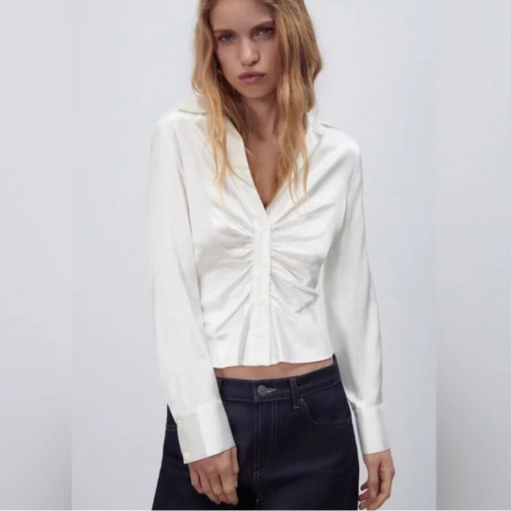 🤍- ZARA WHITE SHIRT/ S / NEW WITHOUT TAG 🏷️🤍